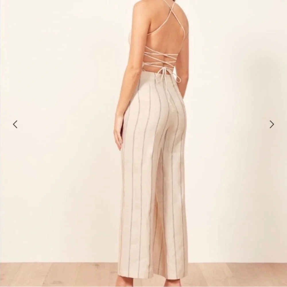 Reformation Jager Linen Striped Jumpsuit - Picture 3 of 11
